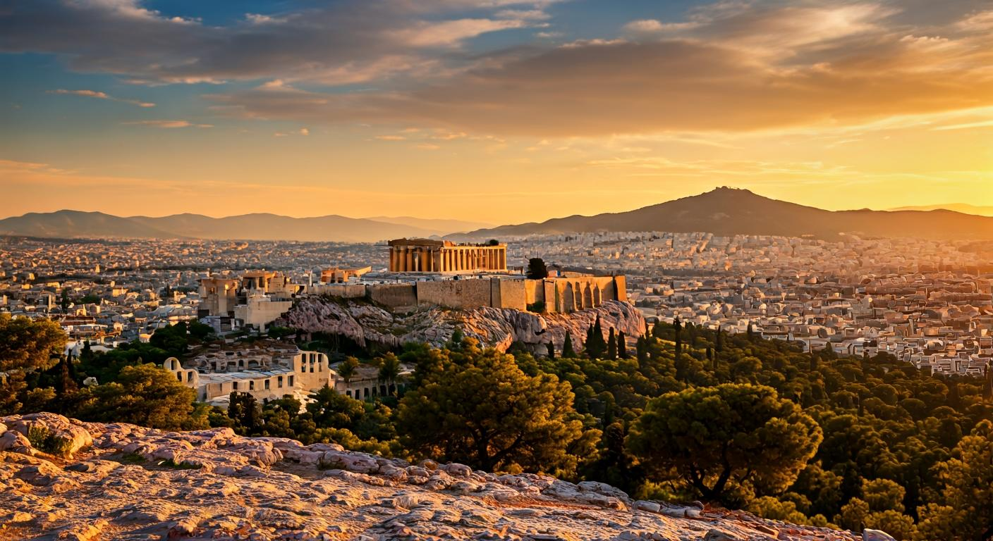 Mirador de Filopappos al atardecer